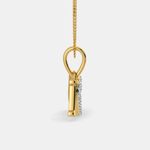 Collar con Colgante de Diamante Cultivado en Laboratorio en Forma de Corazón con la Frase 'I Love You' en Oro Amarillo - Product Image 3