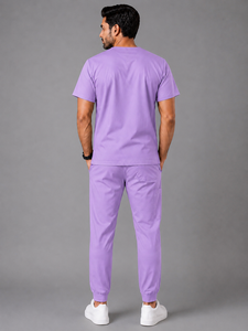 Ensemble de blouses médicales pour hommes, col en V, gris, tissu tissé en coton et polyester, uniformes d'hôpital - Product Image 4
