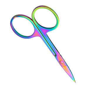 Professional Rainbow Titanium <b>Cuticle</b> <b>Scissors</b> Stainless Steel Fine Point Straight Blade Manicure Pedicure Nail Care Tool OEM - Product Image 6