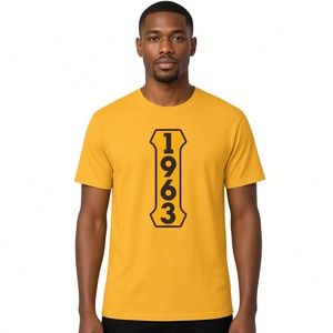 Camiseta IOTA IPT I-1963 dorada para hombre, camiseta gráfica de manga corta con cuello redondo, camiseta con letras griegas, informal, universitaria - Product Image 1