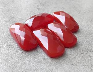 Ónix Rojo Natural, Corte Rectangular Grande, Forma de Cojín, Parte Posterior Plana, Calibrado, Gema Suelta para Joyería - Product Image 5