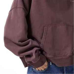 Sweat-shirts à capuche unisexes surdimensionnés en molleton épais, à épaules tombantes, unis et vierges, personnalisables pour hommes, poids lourd 500 g/m² - Product Image 4