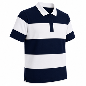 High Quality <b>Men</b> Striped <b>Collar</b> <b>Shirt</b> Trendy Quiet Luxury Color Block Short Sleeve <b>Shirt</b> Oversized <b>Mens</b> Striped <b>Collar</b> <b>Shirt</b> - Product Image 3