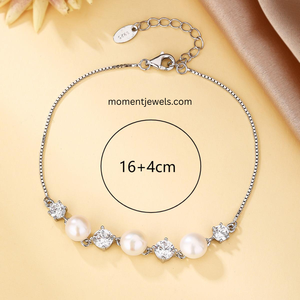 925 Sterling Silver Round Zircon <b>Bracelet</b> for Women Elegant Handmade Chain <b>Bracelet</b> Rhodium Plated Lobster Clasp Fine Jewelry - Product Image 4
