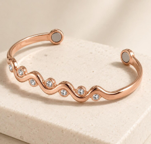 Factory Price Copper Bracelet Therapeutic Healing Accessories Minimalist Swirl Cutout Polish Finish <b>Wristband</b> - Product Image 5