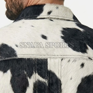 Premium Quality Custom Size Men Embroidery Custom Printed Design Hair on <b>Leather</b> <b>Jackets</b> Professional Design Cowhide <b>Jackets</b> - Product Image 5