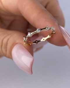 Anillo de Compromiso de Oro Sólido de 14K con Diamante Cultivado en Laboratorio de Corte Redondo, Anillo de Eternidad Minimalista para Boda, Regalo de Aniversario para Ella - Product Image 1