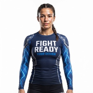 Camiseta Deportiva de Manga Larga para Mujer, Sublimada, Ajustada, Transpirable y Elástica, para MMA - Product Image 4