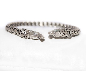Memoria Jewels Vintage Elephant Head Twisted Rope 925 Sterling <b>Silver</b> Oxidized Cuff <b>Bracelet</b> <b>Children</b> Kids Fine Jewelry - Product Image 4