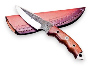 Cuchillo EDC de hoja fija personalizado Nordic Forge, mango de palisandro, funda de cuero, OEM personalizable, hoja completa de acero 12c27, industrial - Product Image 4