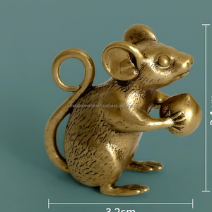 Vintage Brass <b>Mouse</b> Keychain Cute Animal Design Metal Key Ring Durable Decorative Keychain Gift Item - Product Image 2