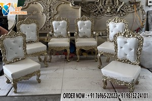 Ensemble de chaises Mandap pour cérémonie de mariage indienne, style moderne et luxueux, en bois, pour mariages en intérieur/extérieur, prix bas - Product Image 3