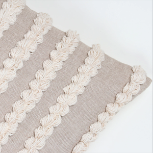 Hand Tufted Textured Boho <b>Beige</b> and Pink <b>Cushion</b> Cover Handmade Decorative Pillow Case for Sofa Bedroom Living Room Home Decor - Product Image 4