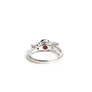Women's Engagement <b>Ring</b> 14k Gold Plated Natural Garnet Stone with Round Cut Moissanite <b>925</b> Sterling <b>Silver</b> Luxury Gemstone <b>Ring</b> - Product Image 2