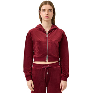 <b>Top</b> Trendy Streetwear Winter Oversized Solid <b>Red</b> Color Fleece Zipper Hoodie for Women <b>High</b> Quality Wholesale OEM - Product Image 2
