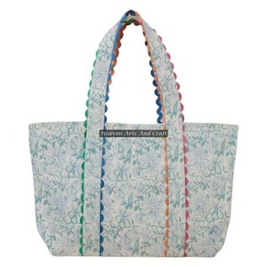 Sac fourre-tout écologique en gros, populaire, personnalisé, motif magnifique, imprimé en blocs Ric Rac, coton biologique, sac à bandoulière - Product Image 1
