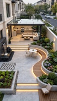 Gazebo d'extérieur autoportant en aluminium avec structure en aluminium mat foncé et toit rigide en forme de pyramide pour les aménagements de villas et de jardins ouverts