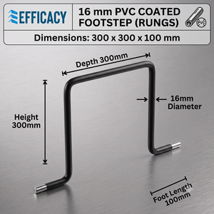 Marchepieds en PVC enduit de 16 mm, efficaces, 300x300x300x100mm |   Marches d'accès aux regards d'inspection antidérapantes robustes (Modèle WI-PVC-COATED-16mm) - Product Image 1
