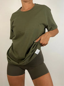 Camiseta Oversize Personalizada al por Mayor para Mujer, 100% Algodón, Corte Cuadrado, Hombros Caídos, Estilo Urbano Informal, Proveedor OEM - Product Image 2