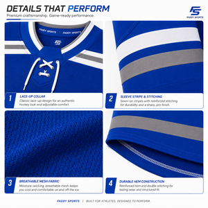 Maillot de hockey sur glace personnalisé sublimé professionnel pour hommes, uniforme d'équipe respirant, vêtements de sport d'entraînement, design à lacets, tenue de hockey - Product Image 4