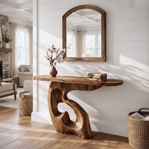 Muebles de madera ecológicos para decoración de apartamentos, mesas de consola de madera maciza natural con diseño único, muebles de madera para hoteles, muebles de diseño. - Product Image 1