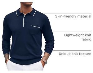 Camiseta de Punto de Manga Corta para Hombre, con Ribete en Contraste, Cuello Redondo, Bolsillo en el Pecho, Corte Ajustado, Ecológica, 100% Algodón, Estilo Casual Elegante y Ligero - Product Image 4