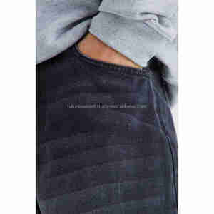 Pantalones holgados de mezclilla de pierna recta suelta con cintura ajustable, pantalones vaqueros de talla grande de moda de calle alta para hombres, pantalones vaqueros holgados negros - Product Image 3