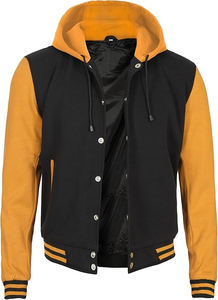 Chaqueta Universitaria de Cuero de Primera Calidad, Cómoda Chaqueta de Béisbol Universitaria de Satén, Impermeable, Estilo Invernal con Forro de Piel, Venta al Por Mayor - Product Image 4