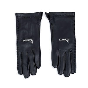 Gants noirs en cuir de mouton véritable pour hommes, doublure en fausse fourrure respirante, écran tactile, chauds pour l'automne et l'hiver - Product Image 2