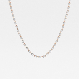 Collier à maillons East West avec 7 diamants émeraude cultivés en laboratoire, bijoux de mode pour femmes, chaîne élégante et étincelante - Product Image 1
