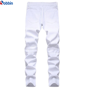 Pantalones Vaqueros para Hombre, de Alta Calidad, Corte Slim Fit, Cintura Media, Pierna Recta, Casuales, de Algodón Transpirable, con Bolsillos - Product Image 2