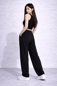 Pantalones Deportivos Personalizados para Mujer, de Poliéster y Algodón, Casuales, de Pierna Ancha, con Estampado Gráfico, Ropa de Moda Personalizada - Product Image 5