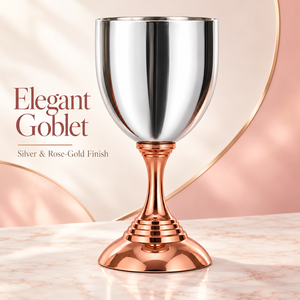 Gobelet à vin en acier inoxydable avec base en or rose, verres à pied en métal incassables, vaisselle de luxe moderne - Product Image 2