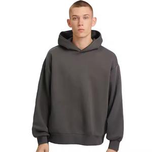 Sweat-shirts à capuche en coton oversize vierges, personnalisables avec logo, basiques, en mélange de coton, grandes tailles pour hommes, pull molletonné 2026 - Product Image 1