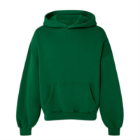 Sweat-shirt à capuche personnalisé pour homme, vert uni, en coton French Terry, décontracté, pour l'automne, avec poches, coupe classique, 350g, effet délavé