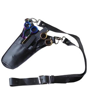 Funda de Cuero Genuino de Alta Resistencia para Tijeras de Barbero, Estuche de Cinturón Ajustable, Diseño Portátil para Peluquería - Product Image 1