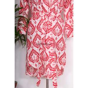 Vestido Midi Informal de Verano para Mujer, Estampado Floral Ecológico, Manga 3/4, Cuello en V, Botones, Ajustado, Formal para la Noche - Product Image 6