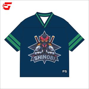 Camiseta de Fútbol Americano Retro Sublimada, de Poliéster, Transpirable, de Talla Grande, Manga Corta, Estilo Holgado, Personalizada a Bajo Precio - Product Image 1