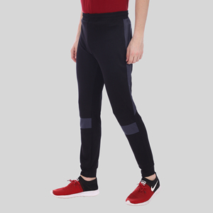 Pantalon de survêtement sport bleu quatre directions avec bande latérale, logo personnalisable, impression HD, 100% polyester élasthanne, séchage rapide, détection par aiguille, pour homme - Product Image 3