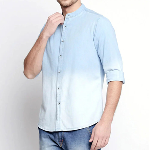 Camisas de Mezclilla para Hombre, Construcción con Costuras Resistentes, Proveedor de Camisas de Mezclilla Personalizadas para Hombre, Fábrica de Camisas de Mezclilla con Etiqueta Tejida para Hombre - Product Image 3