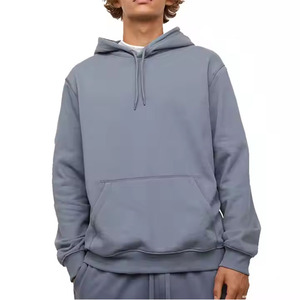Sudadera con Capucha Extra Grande para Hombre, Color Sólido, Algodón French Terry, Sudadera Informal con Capucha para Otoño - Product Image 3