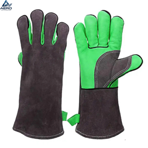 Guantes de Trabajo de Cuero Estilo OEM, Guantes de Mecánico de Piel de Vacuno, Resistentes a Cortes y Soldadura, Duraderos, con Silicona - Product Image 3