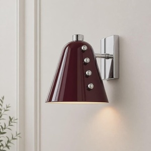 Lámpara de Pared Moderna de Mediados de Siglo, Diseño Geométrico de Metal Borgoña, Iluminación Interior, Decoración para Sala de Estar - Product Image 2
