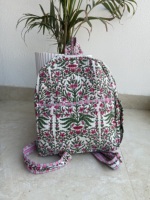 Tas Ransel Anak Pinkcityhandloom Buatan Tangan India Bahan Katun Lembut Tahan Lama Portabel Berkualitas Tinggi Motif Bunga Kapasitas 5Kg