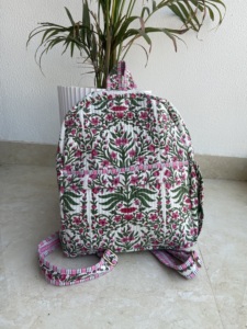 Pinkcityhandloom Indian Handmade Cotton Softback Durable Portable High Quality <b>Kids</b> School <b>Backpack</b> Floral Print Bag - Product Image 3