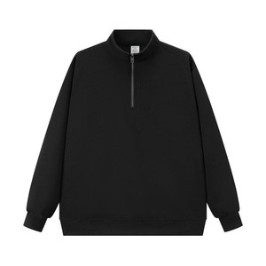 Sudadera con capucha y cremallera de algodón French Terry para mujer, diseño personalizado al por mayor, con estampado, en blanco, tipo quarter. - Product Image 2