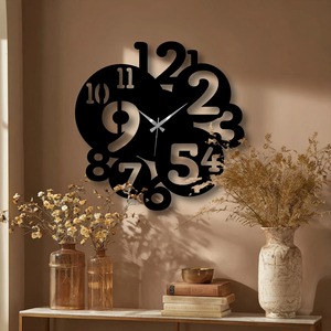 Reloj de pared extragrande con números negros y gruesos, ideal para sala de estar y oficina, aporta una visibilidad clara y un decoración moderna para la pared, procedente de la India. - Product Image 2