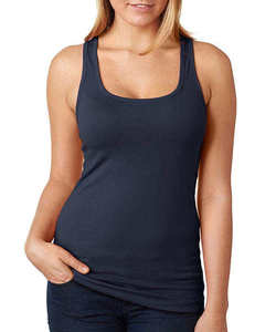 Camiseta sin mangas de punto con cuello redondo de color liso para mujer, estilo casual, azul, chaleco de yoga y gimnasio de alta calidad para mujer, logotipo OEM personalizado - Product Image 4