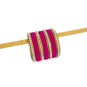 SHOPPIST INTERNATIONAL Women's Fashion <b>Bangles</b> Set Colorful Trendy Stackable Modern Stainless Steel Silver Plated Pearl Wedding - Product Image 6