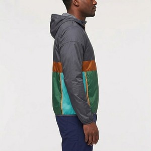 <b>Men</b> Grey Green Color Block <b>Packable</b> Windbreaker <b>Jacket</b> Half Zip Hooded Lightweight Windproof Outdoor Hiking Pullover - Product Image 3
